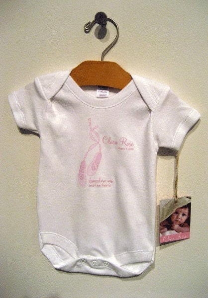 Custom Ballerina Onesie Baby Announcement / Gift
