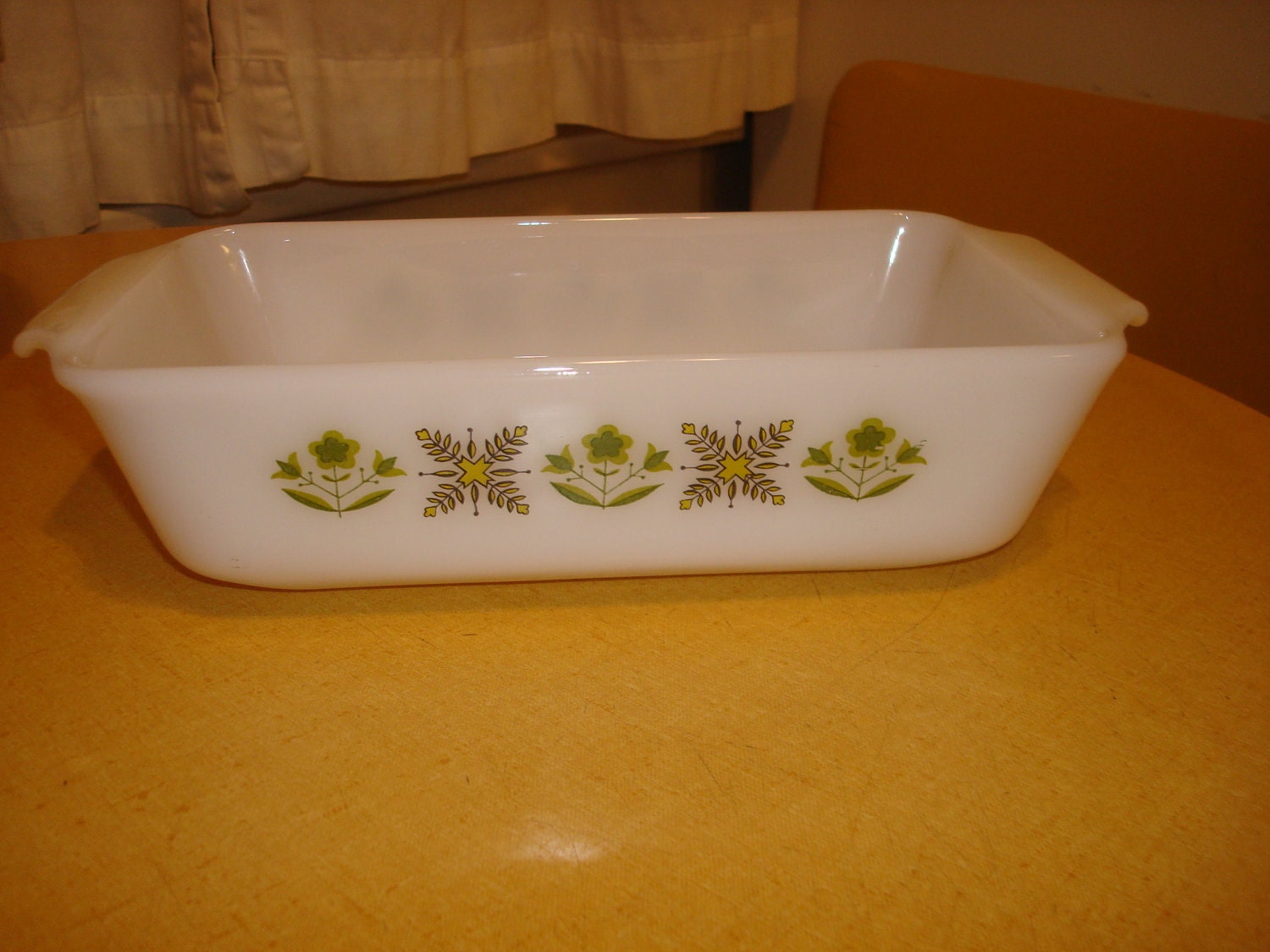Vintage  Meadow Green Loaf Pan by Fire King