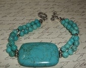 Magnesite Double Strand Puff Bracelet