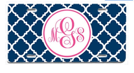 Personalized License Plate with Monogram- Car Tag- Sweet Sixteen Gift