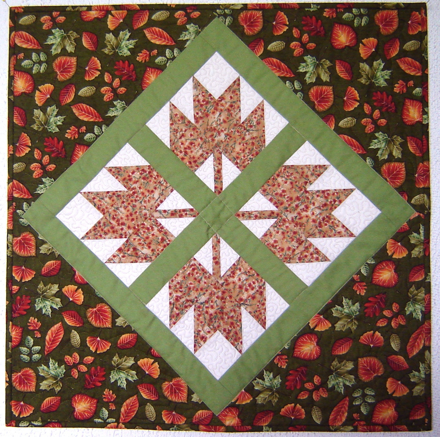 Autumn Harvest Quilted Table Runner 24"x24"