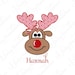 Christmas Shirt DIY Iron On Transfer for Girls - Custom Personalized Name Reindeer