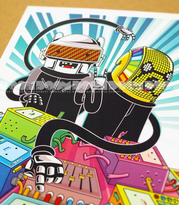 Limited Edition Adventure Time x Daft Punk 2 Fan Art Poster 200 Prints Only