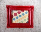 Bright RED PICTURE FRAME 2.5x3.5 Vintage Style Frame - Great Wedding Table Numbers Place Cards Name Cards or Party Decor