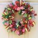 Christmas Wreath, Ribbon Wreath and Fabric Wreath for Christmas Décor, 14"