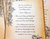 Vintage Inspired Save The Date / Invitation Bookmark - Includes Envelope