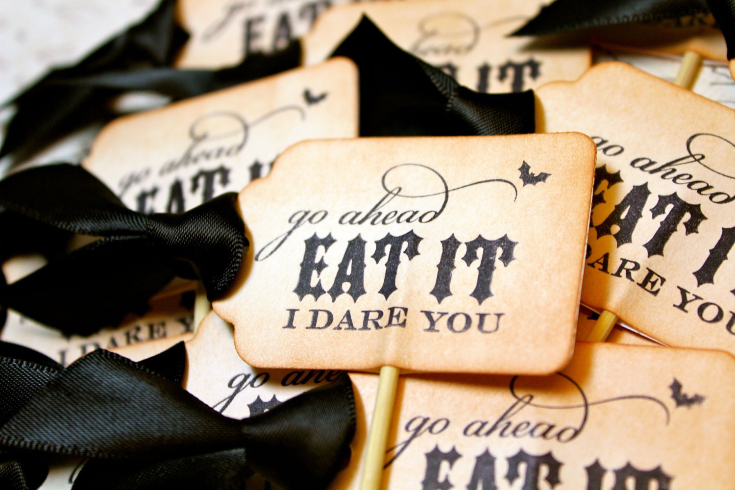 Vintage Inspired Halloween Cupcake Toppers - Set of 12