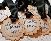 Vintage Inspired Thank You Tags - Set of 10 - You choose ribbon color