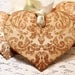 Vintage Inspired Love/Wedding Wish Tags - Heart - Tapestry Pattern - Set of 5
