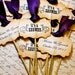 Vintage Inspired Wedding & Bridal Shower Cupcake Toppers - Set of 12 - Personalized - You Choose Ribbon Color