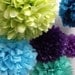 Peacock wedding ... 40 Tissue paper pompoms - peacock party