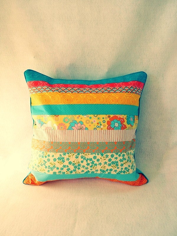 18 x 18 inch patchwork pillow cover with envelope closure