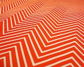 Home Fabric- "Orange Chevron Small"  Cotton Linen - Fat Quarter-Ready to ship