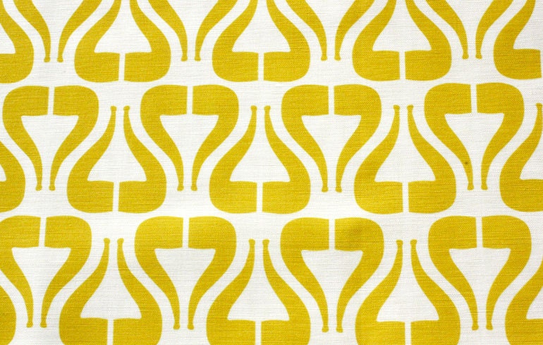 Home fabric Cotton Linen- " I Heart Pipe- Mustard" (Fat Quarter 27"x18") READY TO SHIP