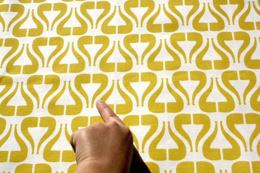 Home fabric Cotton Linen- " I Heart Pipe- Mustard" (Fat Quarter 27"x18") READY TO SHIP