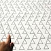White Home decor  fabric -(27"x18" )  Fat Quarter- "Dancing Triangles" ships in 10 days