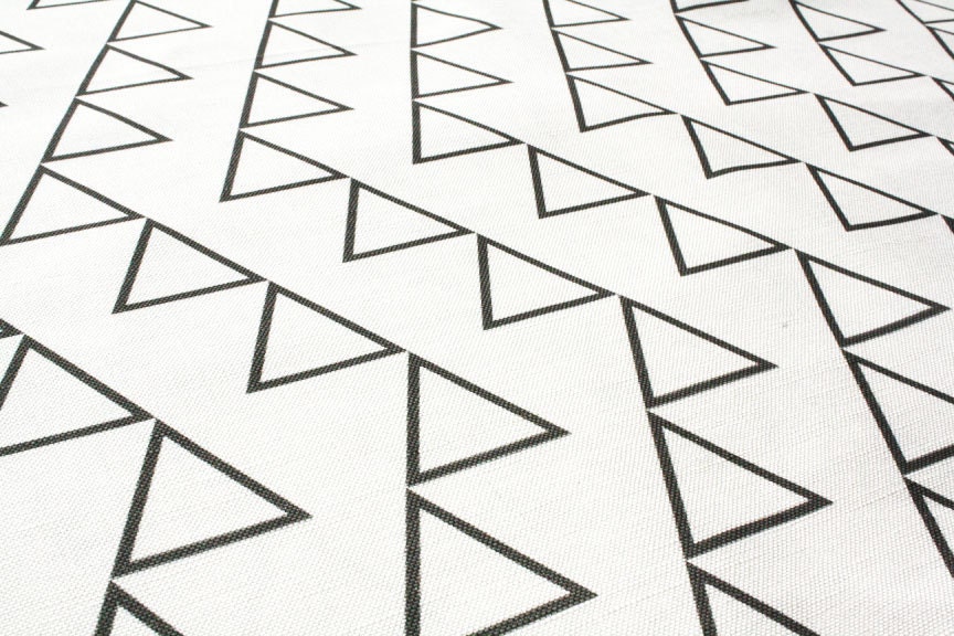 White Home decor  fabric -(27"x18" )  Fat Quarter- "Dancing Triangles" ships in 10 days