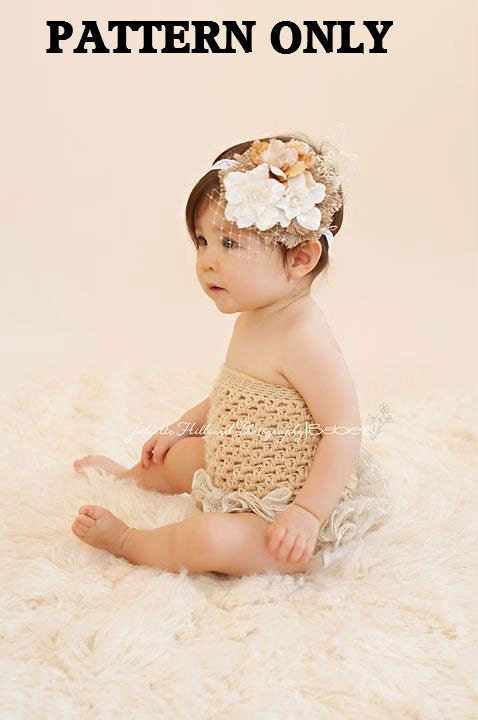 CROCHET PATTERN PDF- Petite Ruffle Romper