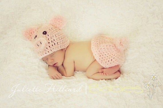 CROCHET PATTERN PDF-Piggy hat and Rump Cover