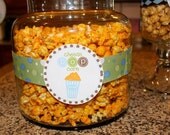 She's About to Pop Baby Shower Popcorn Tags Labels
