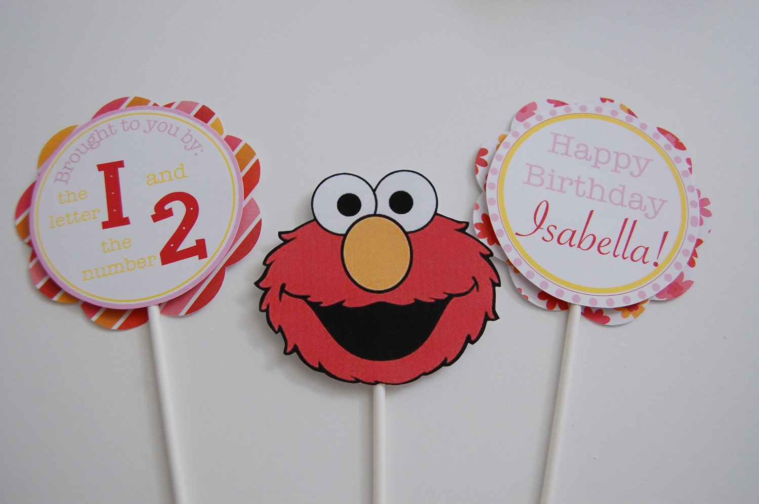 3 Birthday Party Centerpiece Picks, You Pick the Colors/Theme
