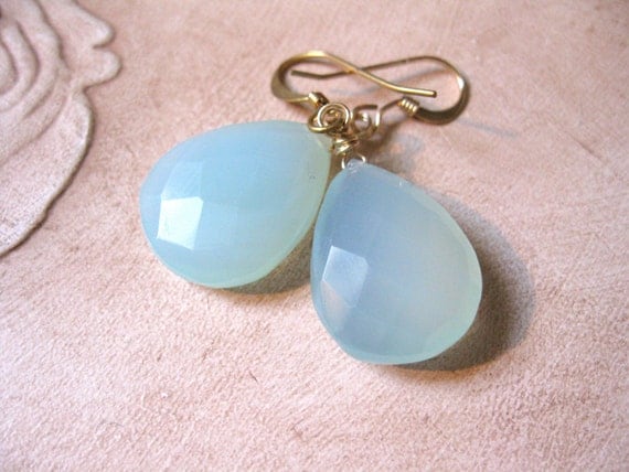 Peruvian Blue Chalcedony Earrings