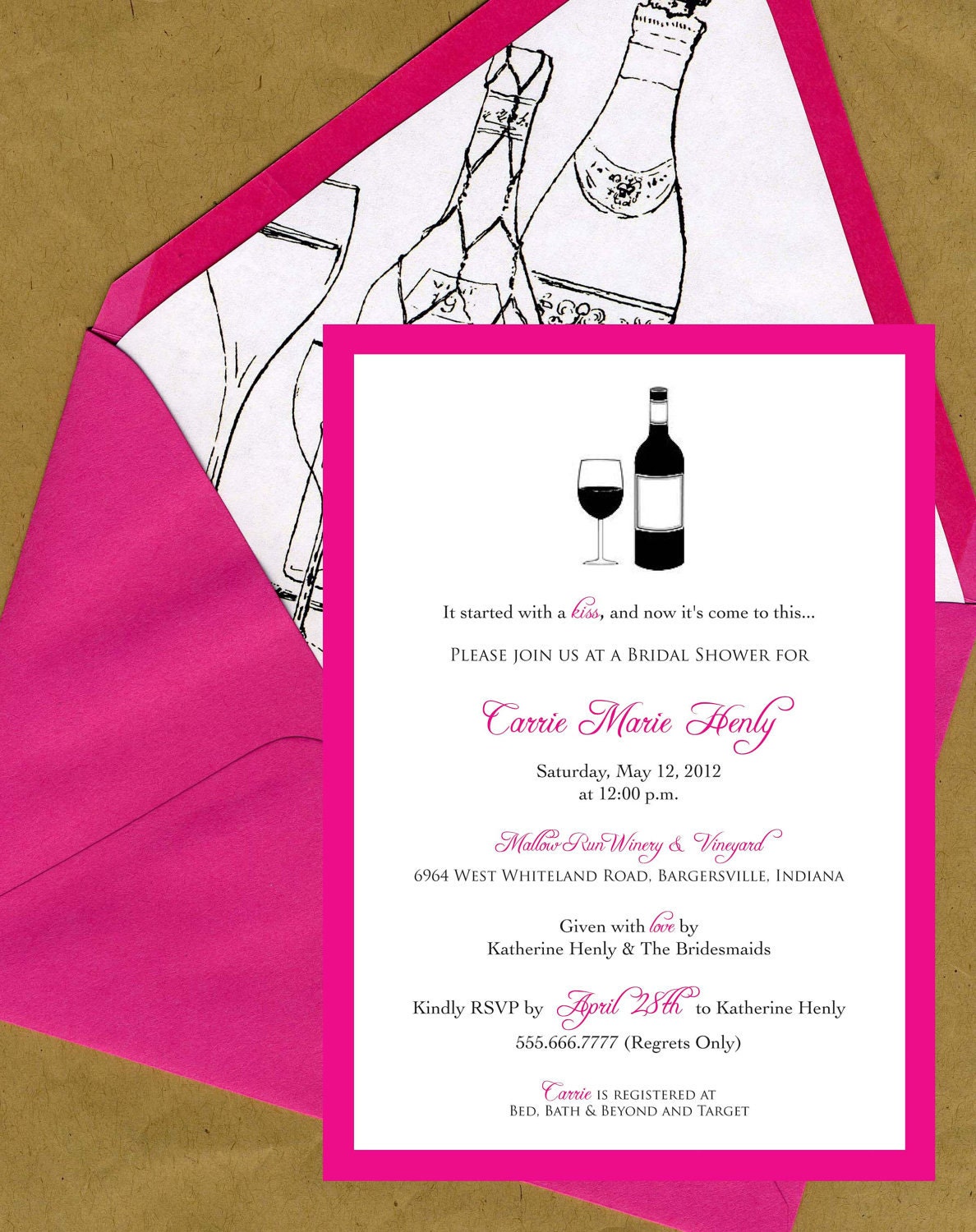 Wine Bottle Bridal Shower Invitations