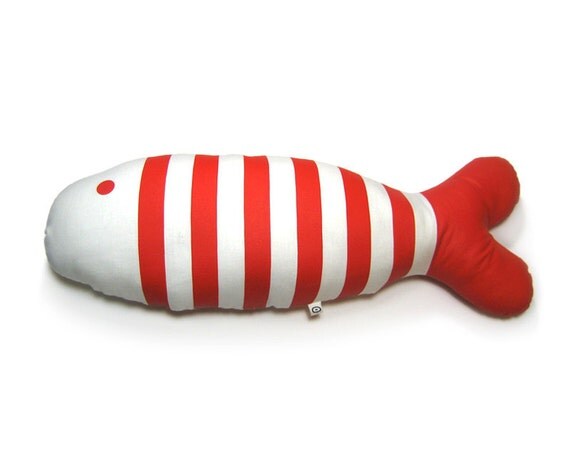 Fish Pillow Cushion Hand screen printed