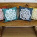 Granny Pillow - Doily- Hand screenprinted Cushion - Insert included
