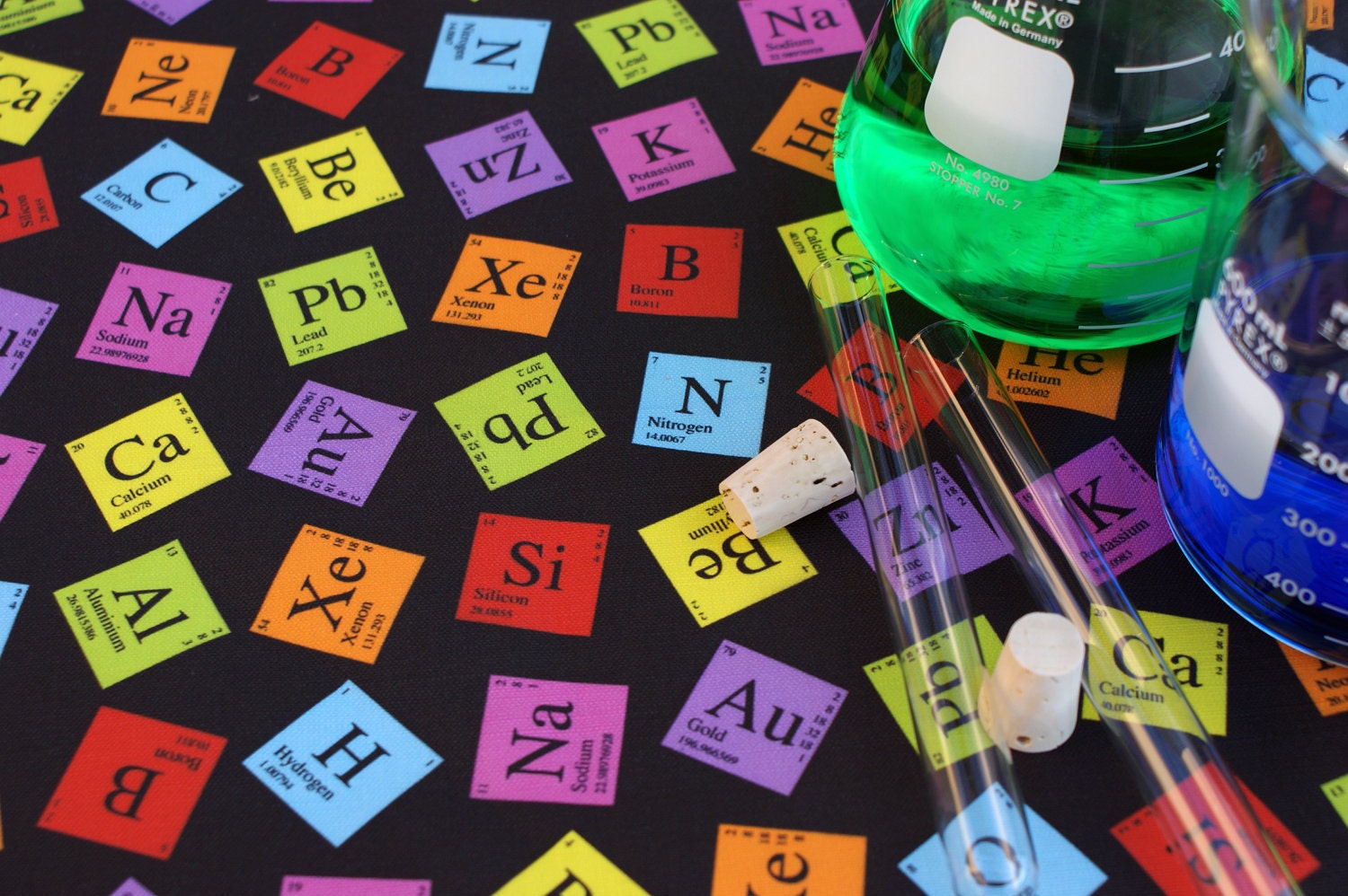 Periodic Elements (Dark) Chemistry Science Kona Cotton - 1 Yard