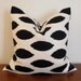 Decorative Pillow Cover- Black- Ivory/ White- Ikat Chipper-16x16 inches
