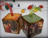 Vintage Santa's Wood Blocks