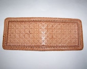 Hand Tooled Mens Natural Leather Billfold- Geometric