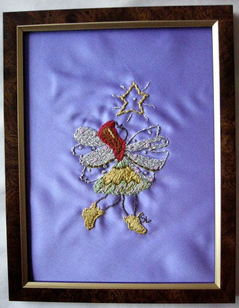 Silver Magic Hand Embroidered Fairy Picture