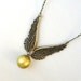 FLYING Golden Snitch - Locket Pendant Necklace - By GlazedBlackCherry