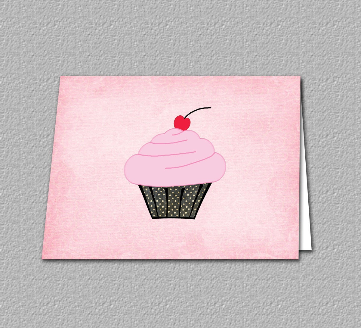 Cupcake Blank Note Card Set, Cupcake Note Card, Cupcake Thank You Card