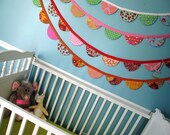 Scalloped Fabric Bunting/Garland - Pink