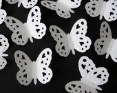50 Silhouette embossing white butterfly punch die cut cutout scrapbooking embellishments - LB136