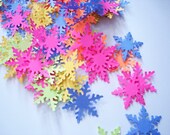 100 Bright Snowflake punch die cut cutout confetti scrapbooking embellishments - No167