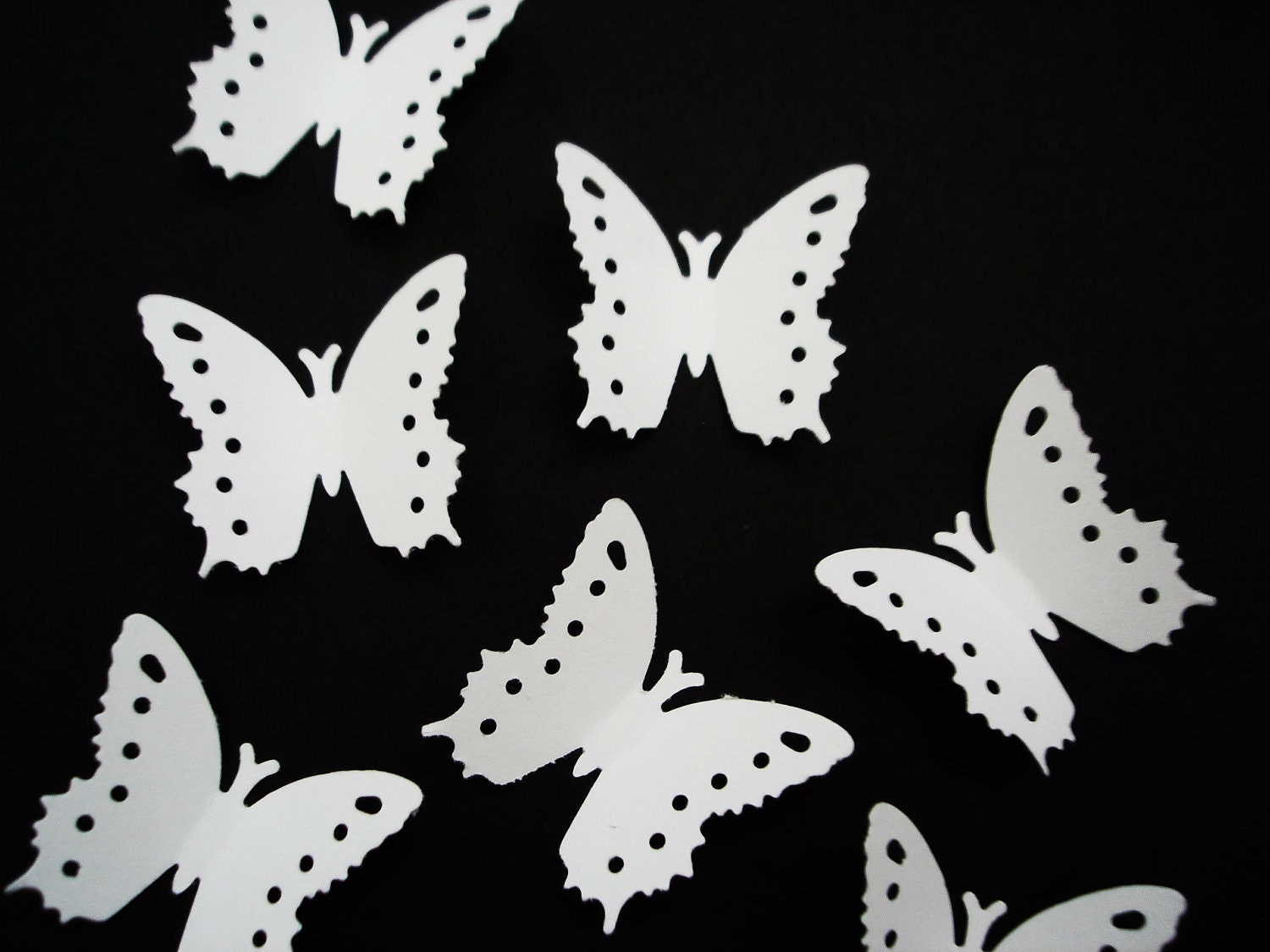 50 Medium White Paper Royal Butterfly Lace Embellishments Wedding Party Decorations - No358