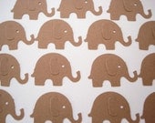 100 Kraft paper elephant punch confetti die cut cutout embellishments - No837