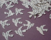 100 Vintage Book Dove punch, die cut, confetti, scrapbooking, embellishments - No599