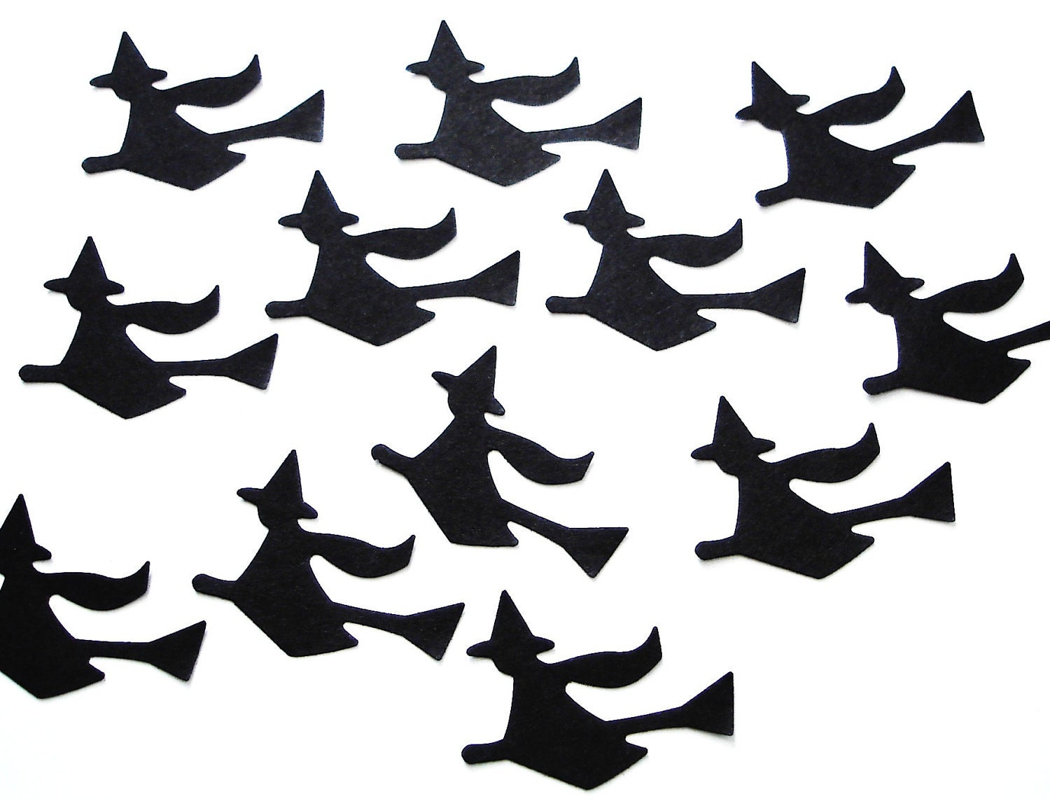 50 Halloween Black Witch die cut punch confetti cutouts scrapbooking embellishments - No884