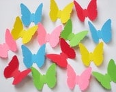 100 Yellow Pink Blue Green Red Small Classic Butterfly punch die cut cutouts confetti scrapbooking embellishments - No232