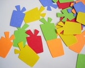 50 Bright Yellow Blue Green Orange Red Present Gift punch die cut confetti cutouts scrapbooking embellishments - No524