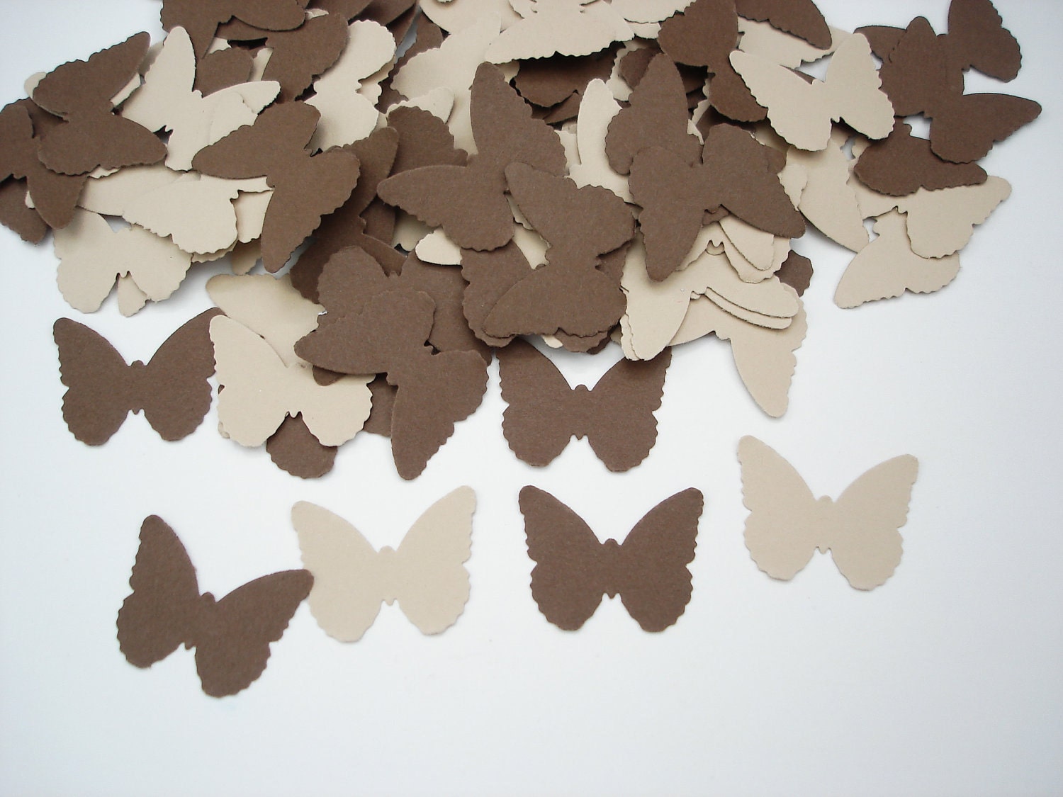 100 Classic chocolate brown butterfly punch die cut cutout scrapbooking embellishments - No277