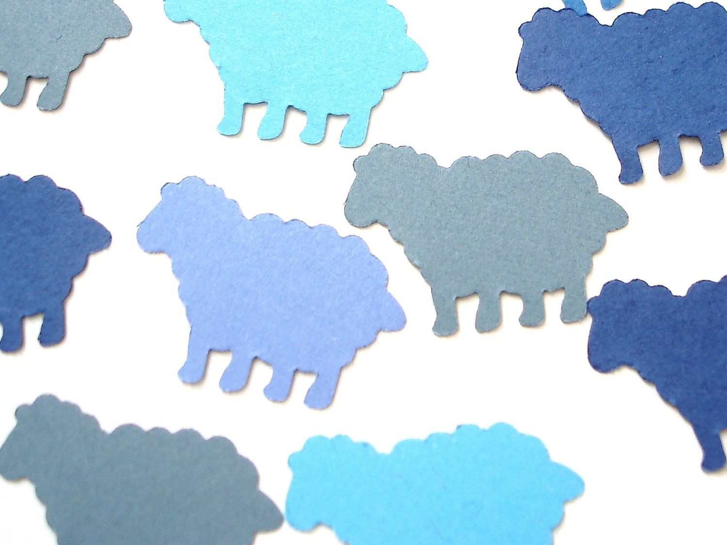 100 Mixed Blue Sheep die cut punch confetti scrapbooking embellishments - No846