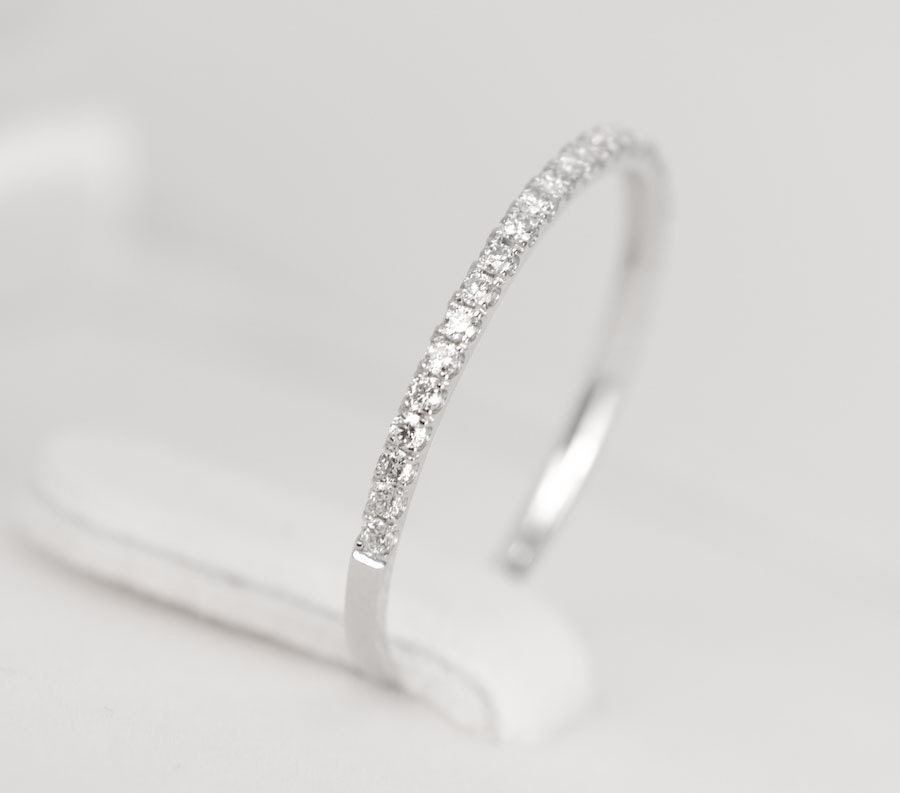 Diamond Wedding Band 14K White Gold - SALE