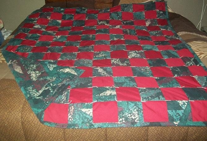 Maroon and Teal Quilt