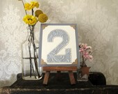Custom Wedding Table Number -                          Tiny Art w/ Easel